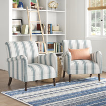 Blue white striped discount chair